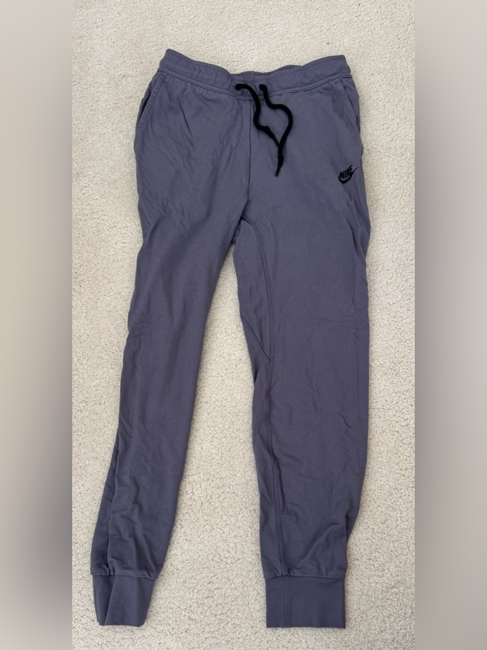 Nike Men's Slate Gray Athletic Joggers with Black Drawstring